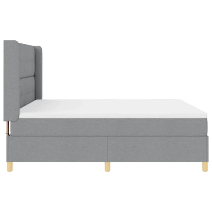 Boxspringbett mit Matratze Hellgrau 140 x 200 cm Stoff