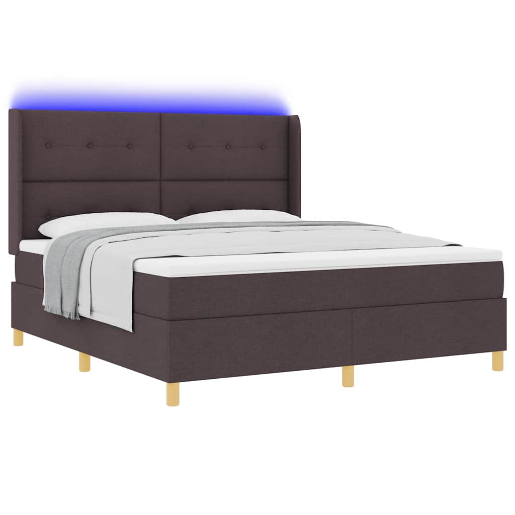 vidaXL Boxspringbett mit Matratze Braun 180 x 200 cm Stoff