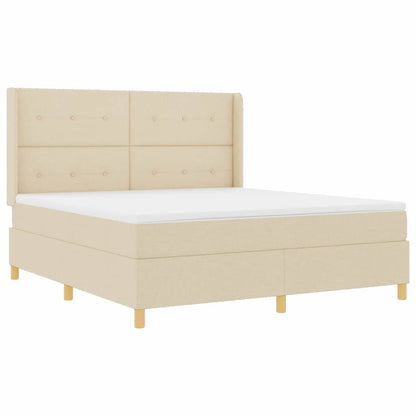 Boxspringbett mit Matratze Creme 140 x 200 cm Stoff