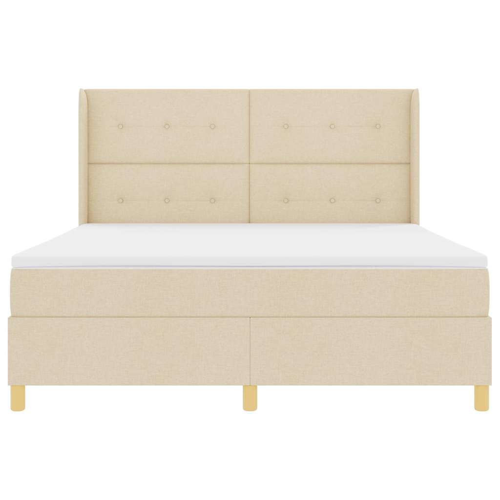Boxspringbett mit Matratze Creme 140 x 200 cm Stoff