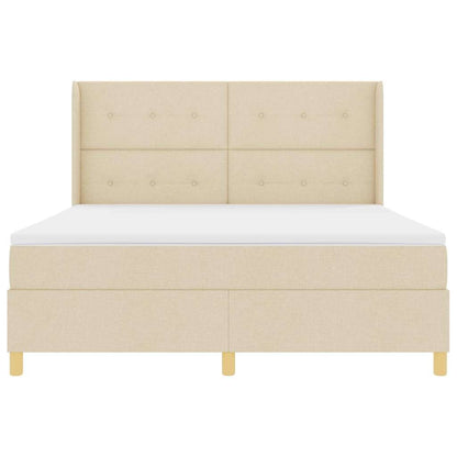 Boxspringbett mit Matratze Creme 140 x 200 cm Stoff