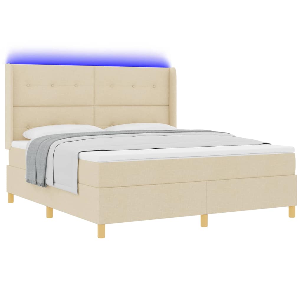 Boxspringbett mit Matratze Creme 140 x 200 cm Stoff