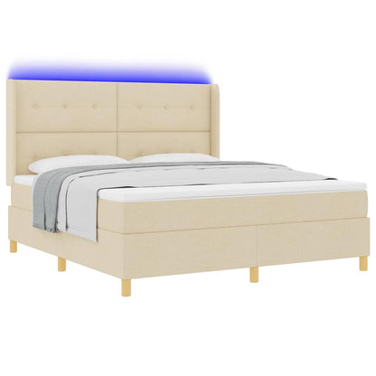 Boxspringbett mit Matratze Creme 140 x 200 cm Stoff