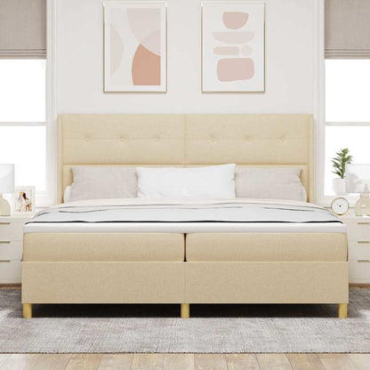 Boxspringbett mit Matratze Creme 140 x 200 cm Stoff