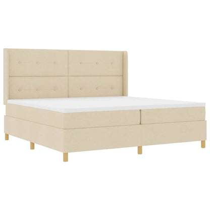 Boxspringbett mit Matratze Creme 140 x 200 cm Stoff