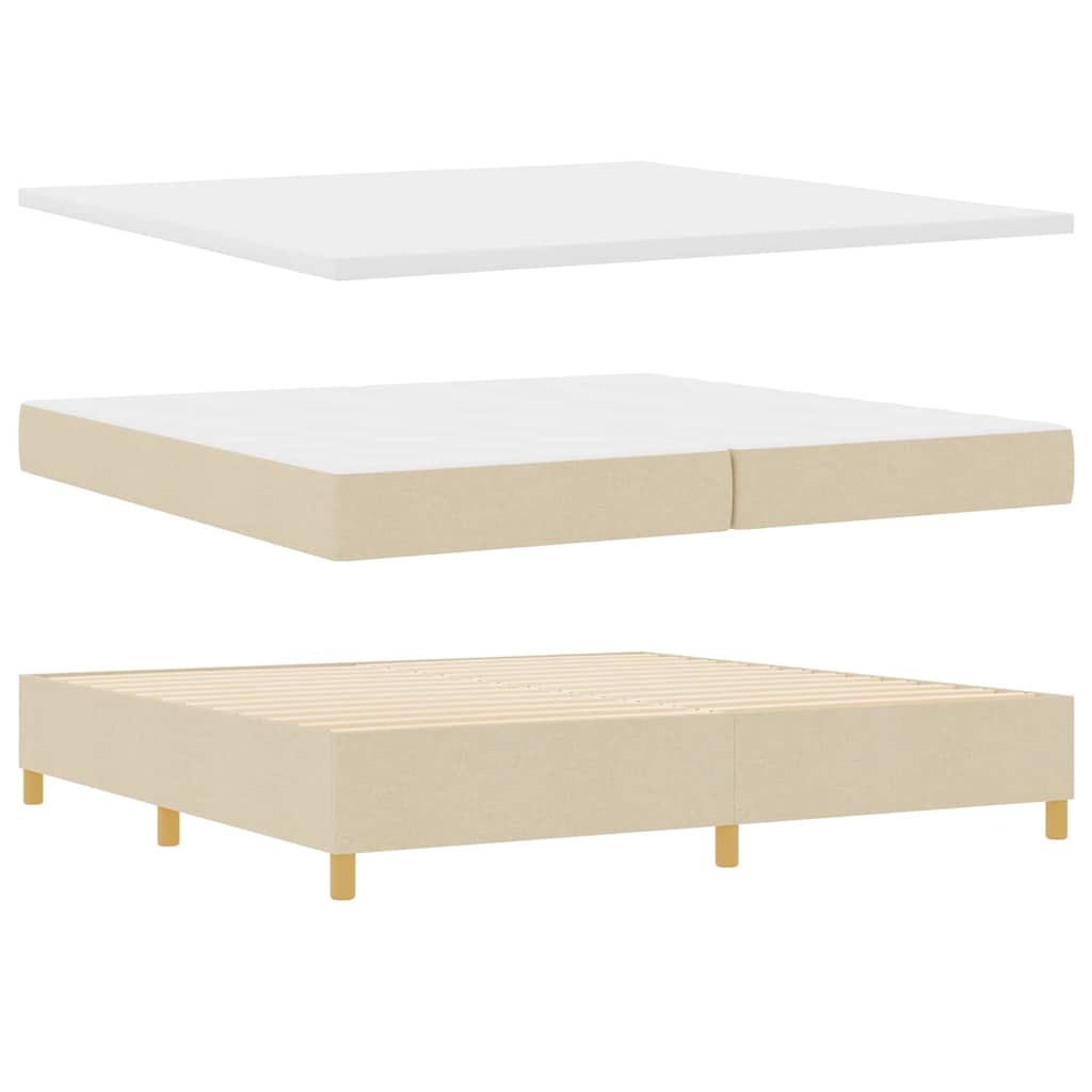 Boxspringbett mit Matratze Creme 140 x 200 cm Stoff