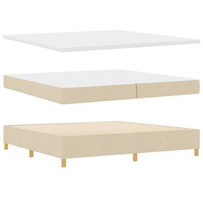 Boxspringbett mit Matratze Creme 140 x 200 cm Stoff