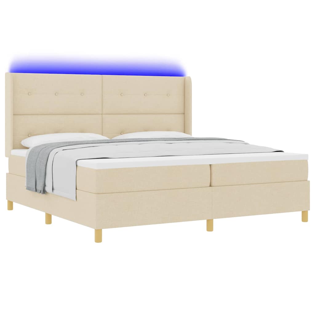 Boxspringbett mit Matratze Creme 140 x 200 cm Stoff