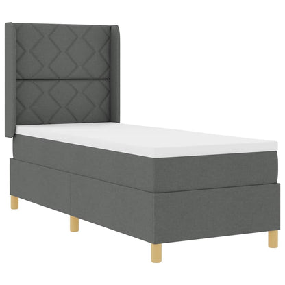 Boxspringbett mit Matratze mit Kopfteil Grau 140 x 200 cm Stoff