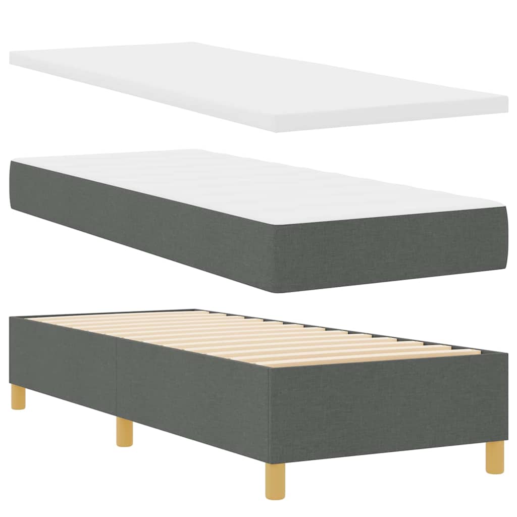 Boxspringbett mit Matratze mit Kopfteil Grau 140 x 200 cm Stoff