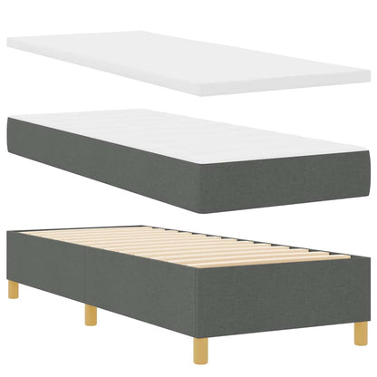 Boxspringbett mit Matratze mit Kopfteil Grau 140 x 200 cm Stoff