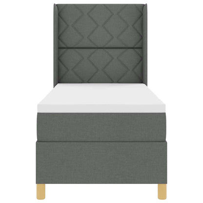 Boxspringbett mit Matratze mit Kopfteil Grau 140 x 200 cm Stoff