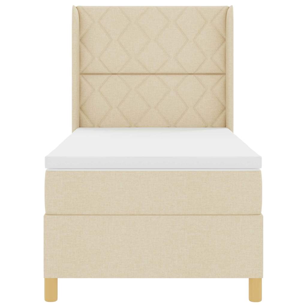 Boxspringbett mit Matratze Creme 140 x 200 cm Stoff