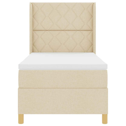 Boxspringbett mit Matratze Creme 140 x 200 cm Stoff