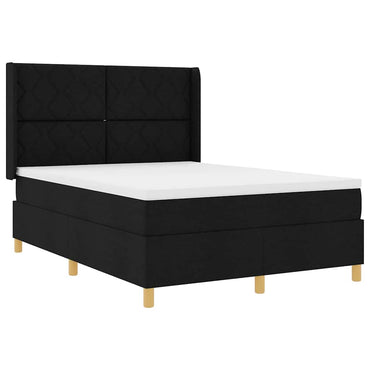 vidaXL Boxspringbett mit Matratze Schwarz 160 x 200 cm Stoff
