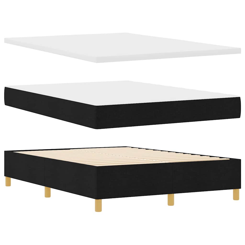 vidaXL Boxspringbett mit Matratze Schwarz 160 x 200 cm Stoff