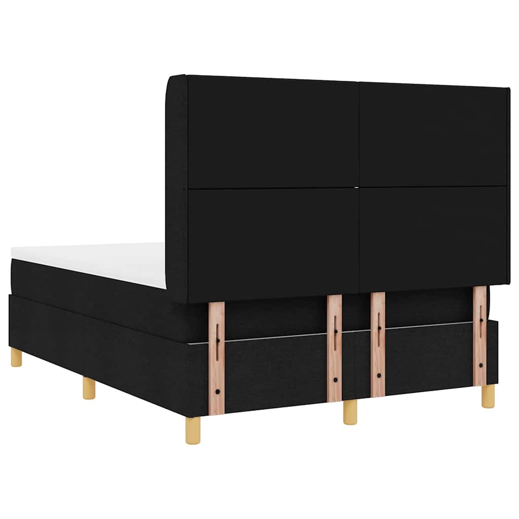 vidaXL Boxspringbett mit Matratze Schwarz 160 x 200 cm Stoff