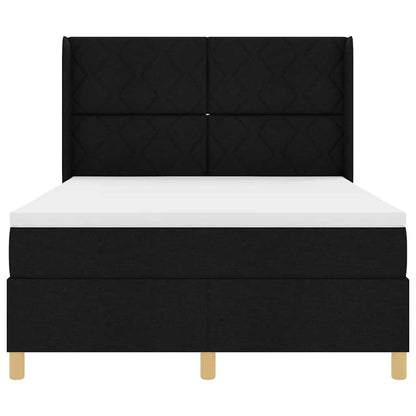 vidaXL Boxspringbett mit Matratze Schwarz 160 x 200 cm Stoff