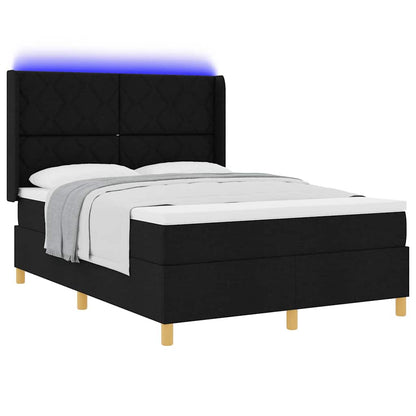vidaXL Boxspringbett mit Matratze Schwarz 160 x 200 cm Stoff