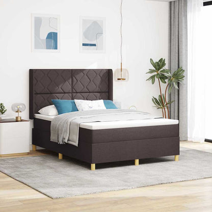 vidaXL Boxspringbett mit Matratze Braun 160 x 200 cm Stoff