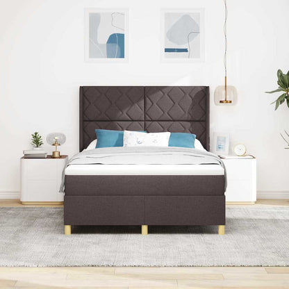 vidaXL Boxspringbett mit Matratze Braun 160 x 200 cm Stoff