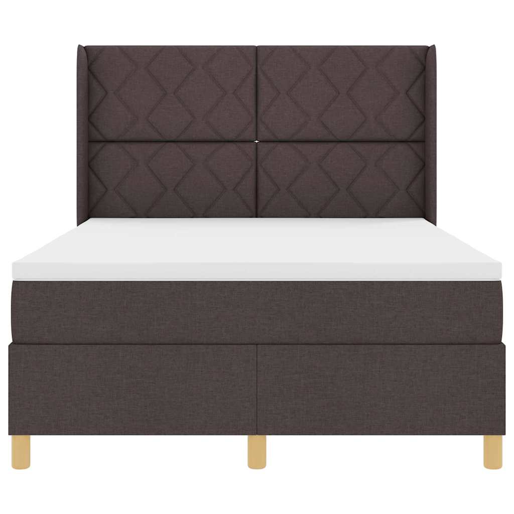 vidaXL Boxspringbett mit Matratze Braun 160 x 200 cm Stoff
