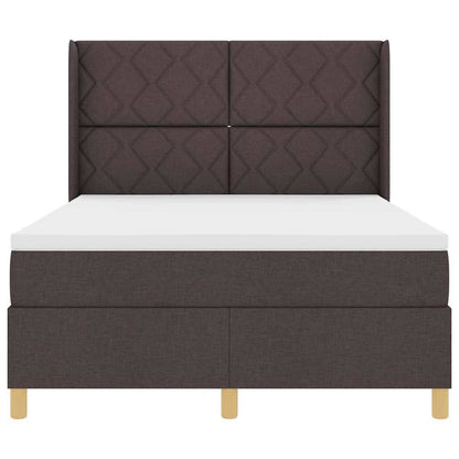vidaXL Boxspringbett mit Matratze Braun 160 x 200 cm Stoff