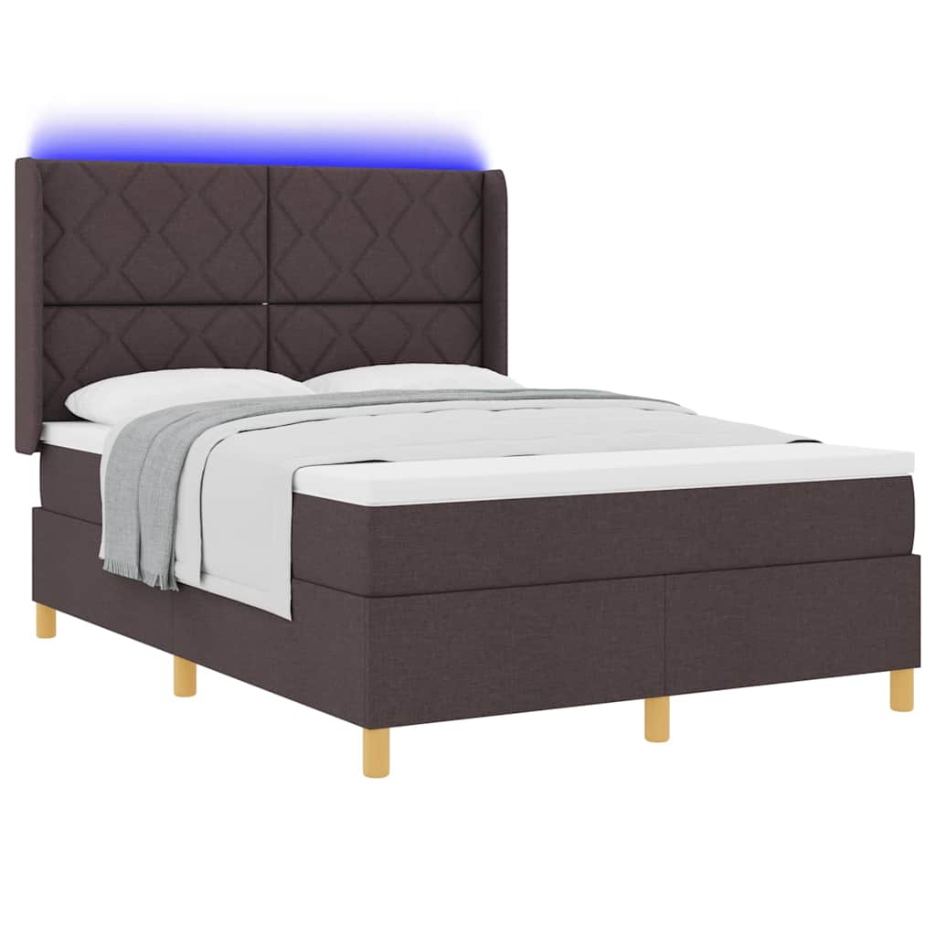 vidaXL Boxspringbett mit Matratze Braun 160 x 200 cm Stoff