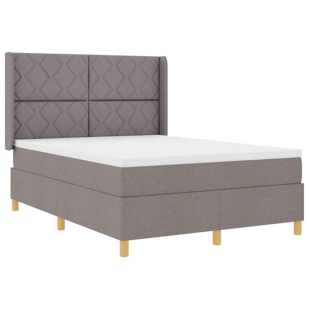 Boxspringbett mit Matratze Taupe 160 x 200 cm Stoff