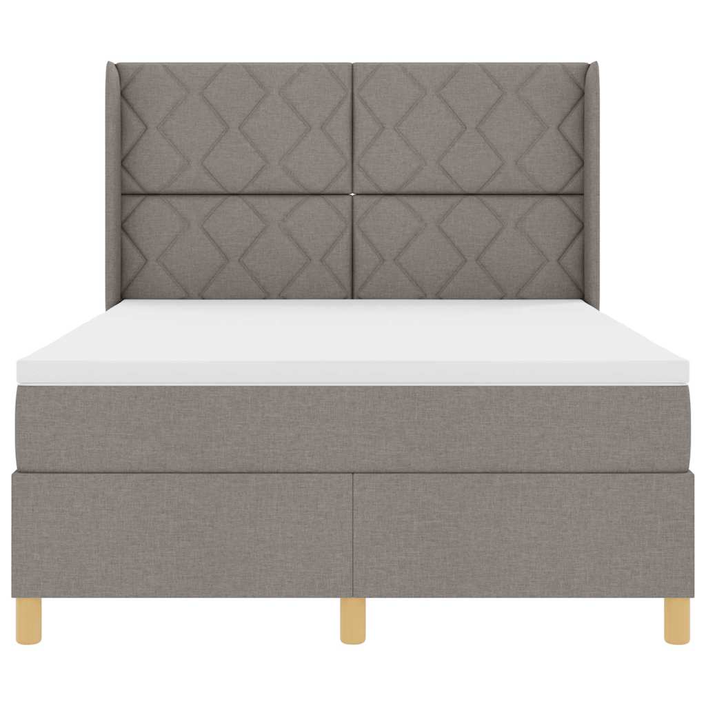 Boxspringbett mit Matratze Taupe 160 x 200 cm Stoff