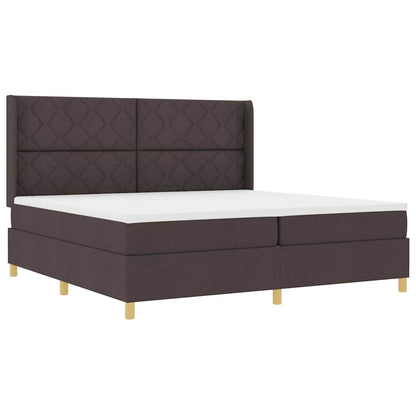 Boxspringbett mit Matratze mit LED Braun 200 x 200 cm Stoff