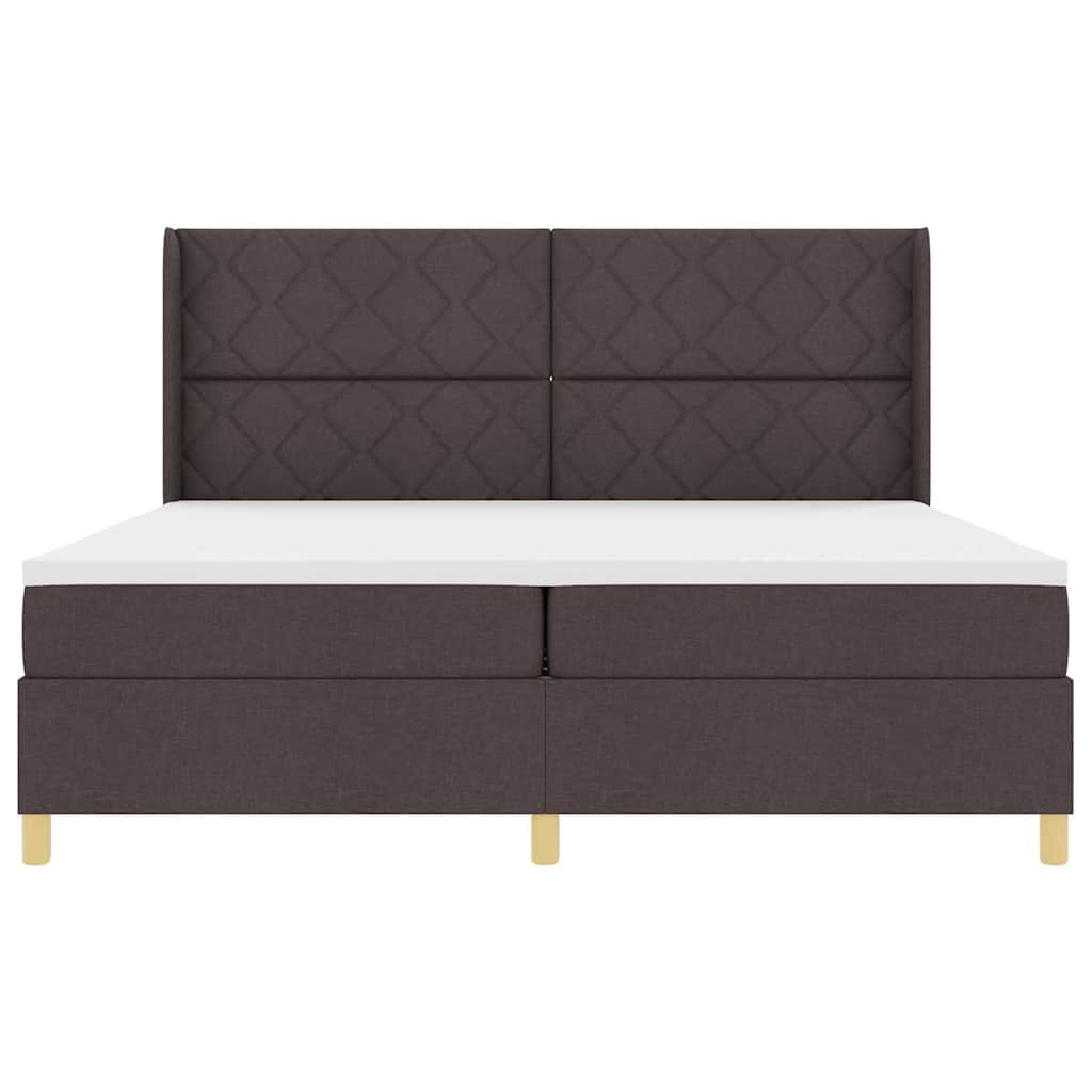 Boxspringbett mit Matratze mit LED Braun 200 x 200 cm Stoff