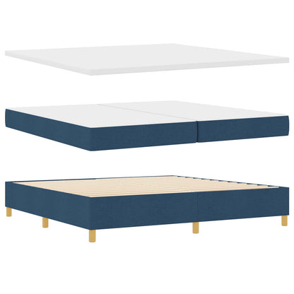 Boxspringbett mit Matratze mit LED Blau 200 x 200 cm Stoff