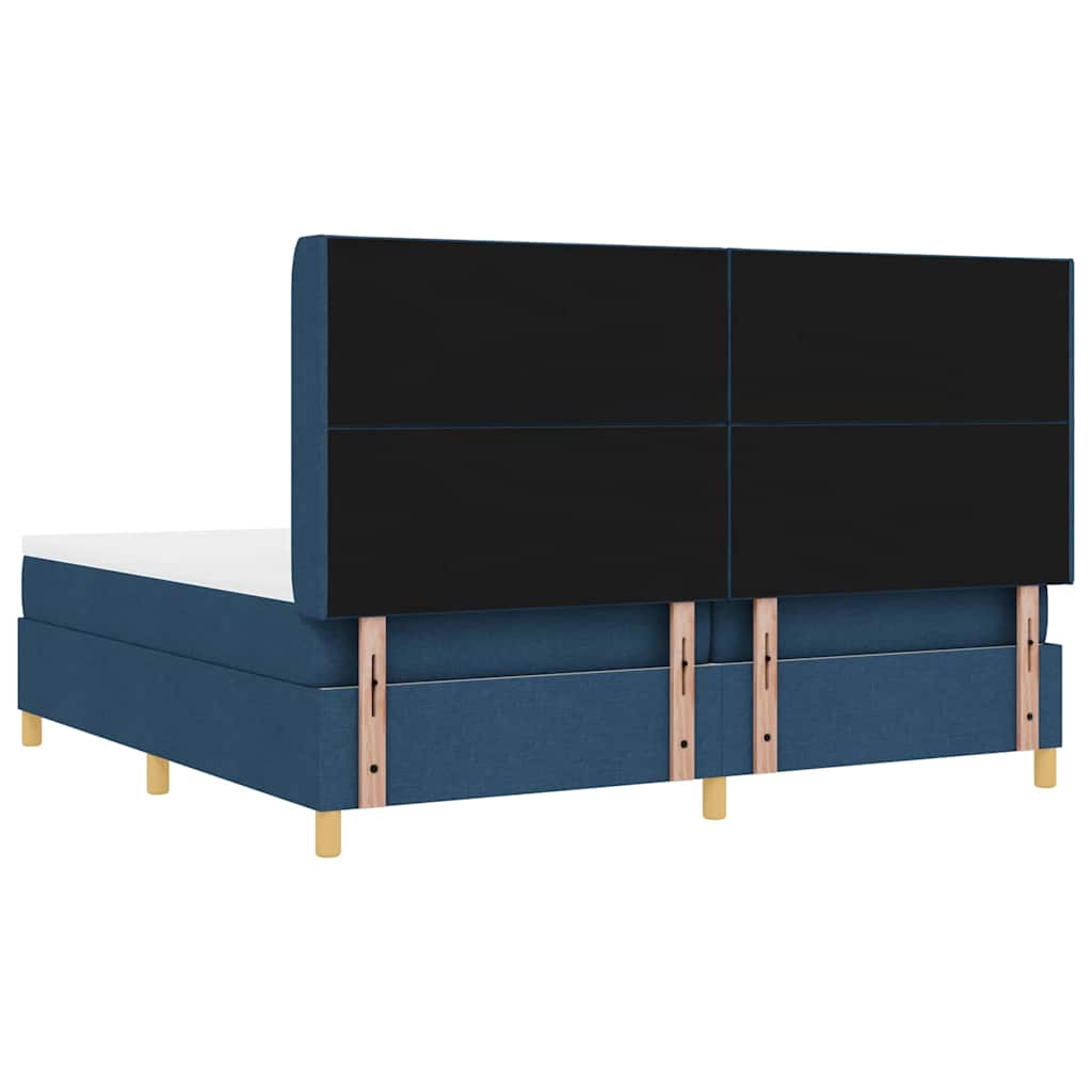 Boxspringbett mit Matratze mit LED Blau 200 x 200 cm Stoff