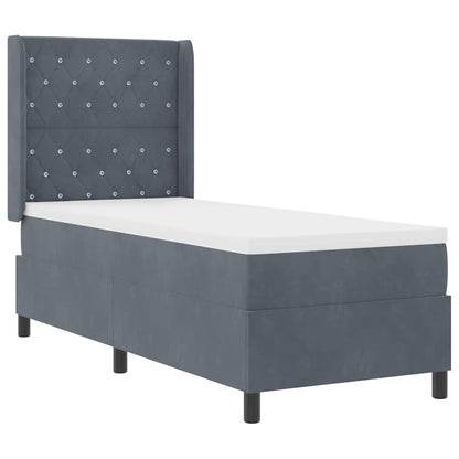 Boxspringbett mit Matratze mit LED Dunkelgrau 80 x 200 cm Samt
