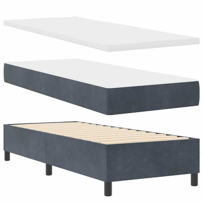 Boxspringbett mit Matratze mit LED Dunkelgrau 80 x 200 cm Samt