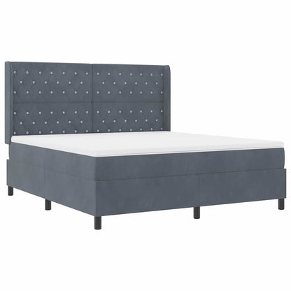 Boxspringbett mit Matratze mit LED Dunkelgrau 180 x 200 cm Samt