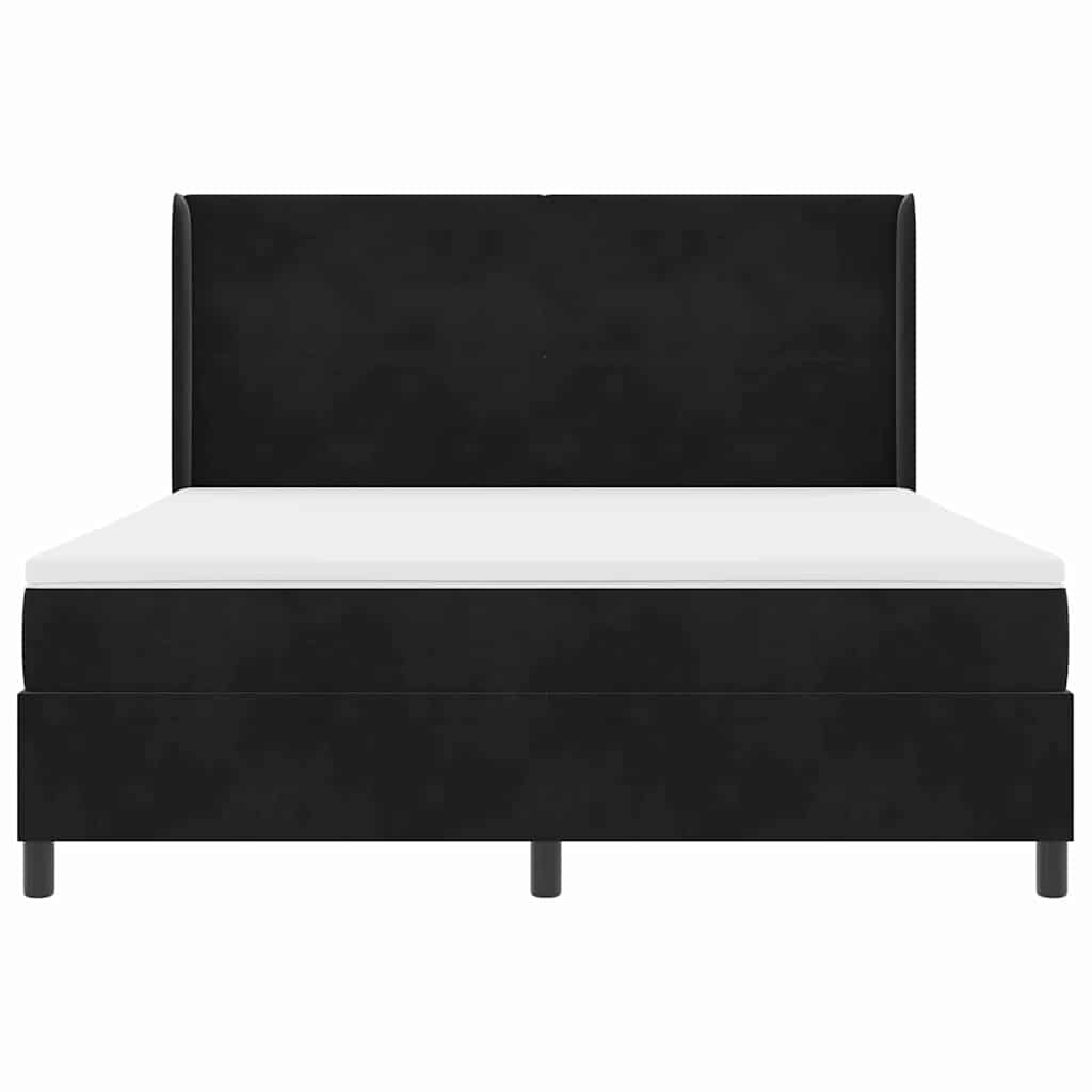 Boxspringbett mit Matratze mit LED Schwarz 180 x 200 cm Samt