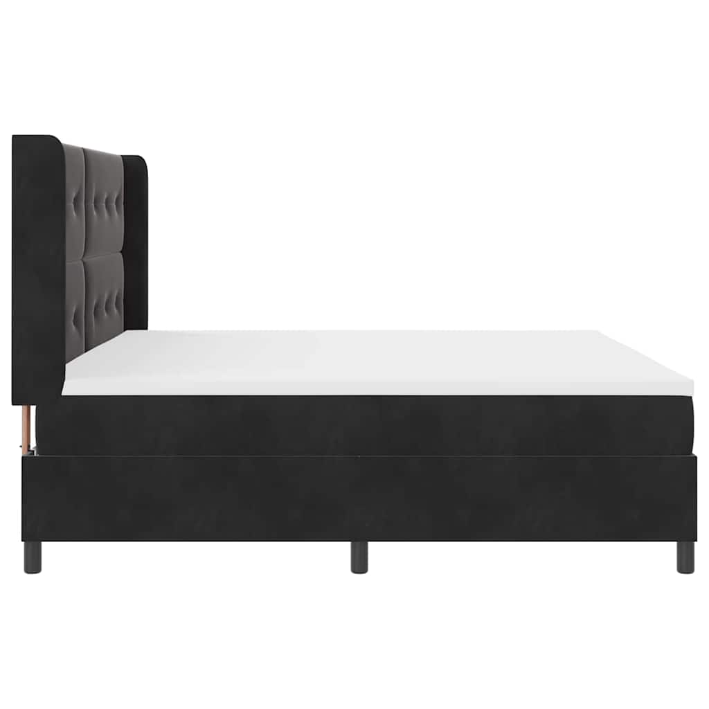 Boxspringbett mit Matratze mit LED Schwarz 200 x 200 cm Samt