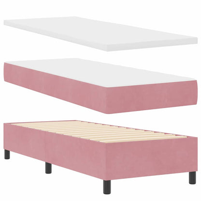 Boxspringbett mit Matratze mit LED Rosa 80 x 200 cm Samt