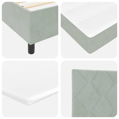 vidaXL Boxspringbett mit Matratze mit LED Hellgrau 90 x 200 cm Samt