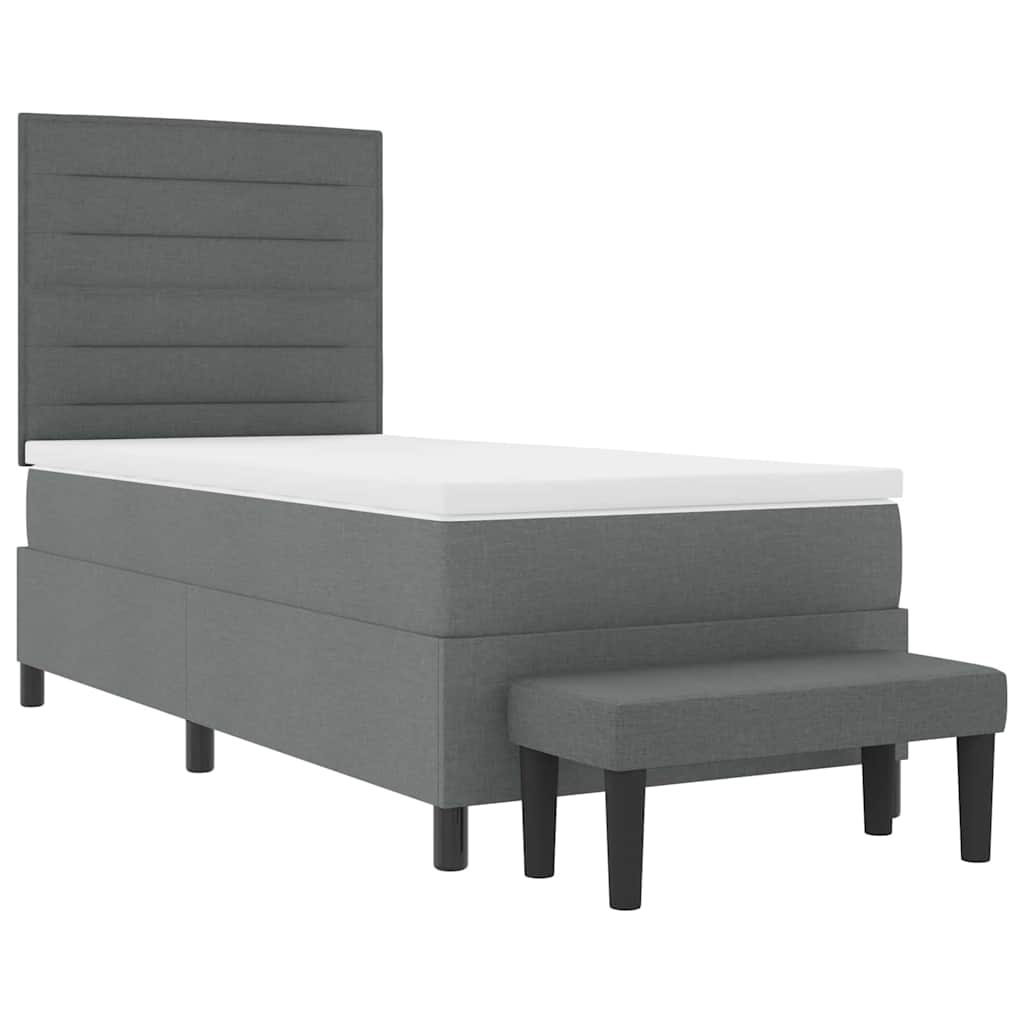 Boxspringbett mit Matratze Dunkelgrau 80 x 200 cm Stoff