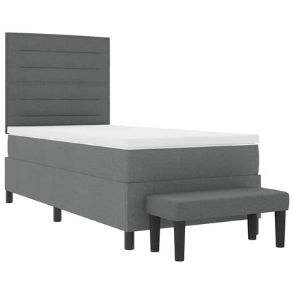 Boxspringbett mit Matratze Dunkelgrau 80 x 200 cm Stoff