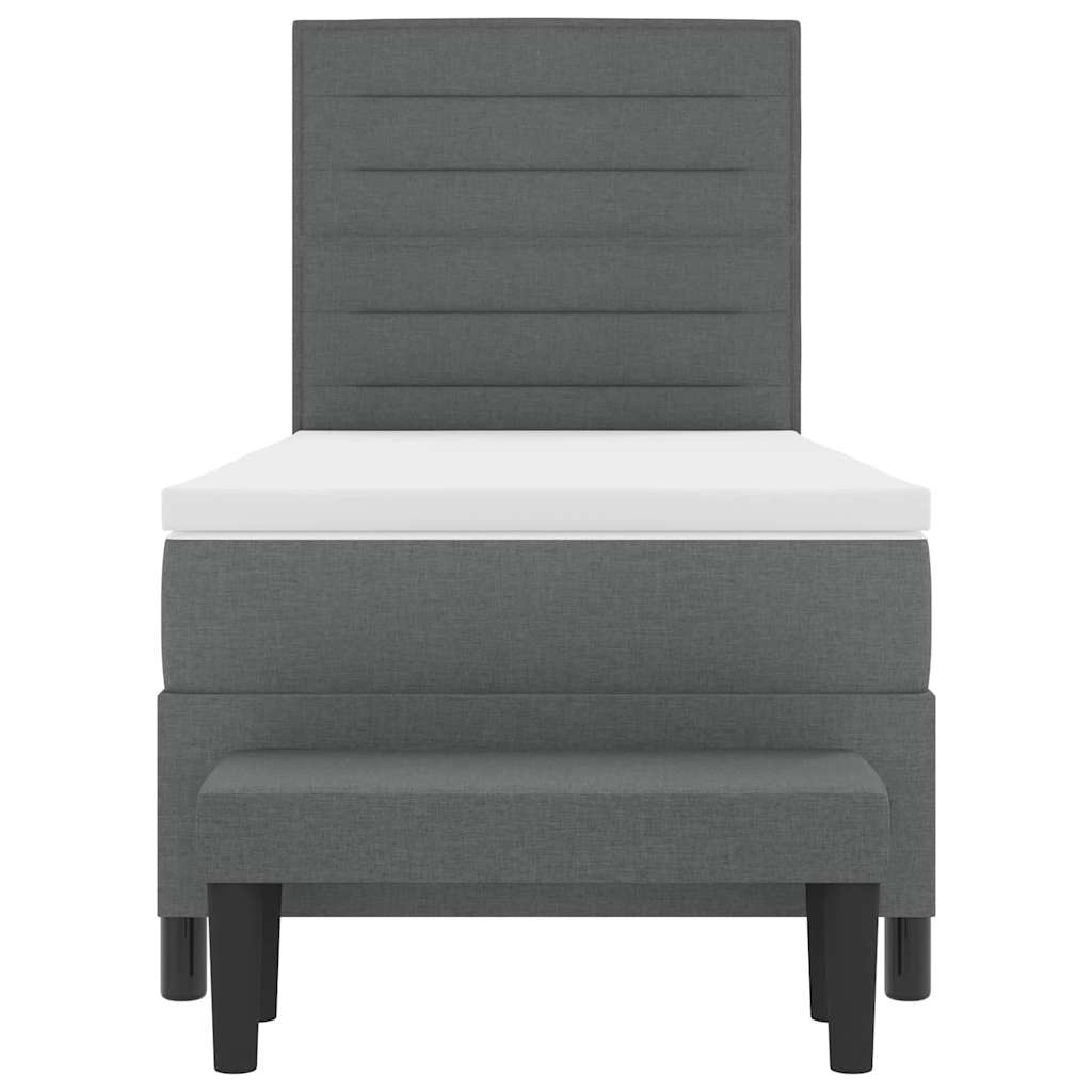 Boxspringbett mit Matratze Dunkelgrau 80 x 200 cm Stoff