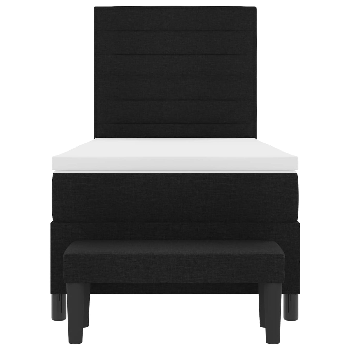 Boxspringbett mit Matratze Schwarz 80 x 200 cm Stoff