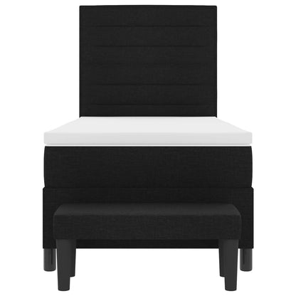 Boxspringbett mit Matratze Schwarz 80 x 200 cm Stoff