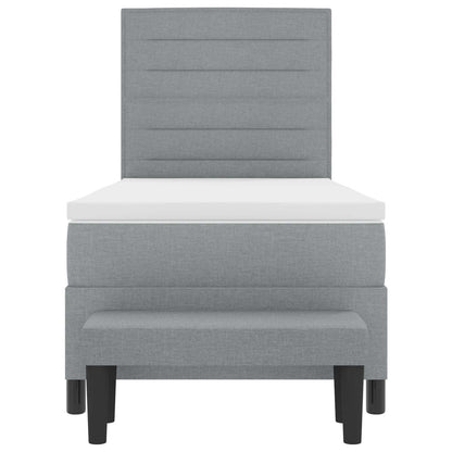 Boxspringbett mit Matratze Hellgrau 90 x 190 cm Stoff