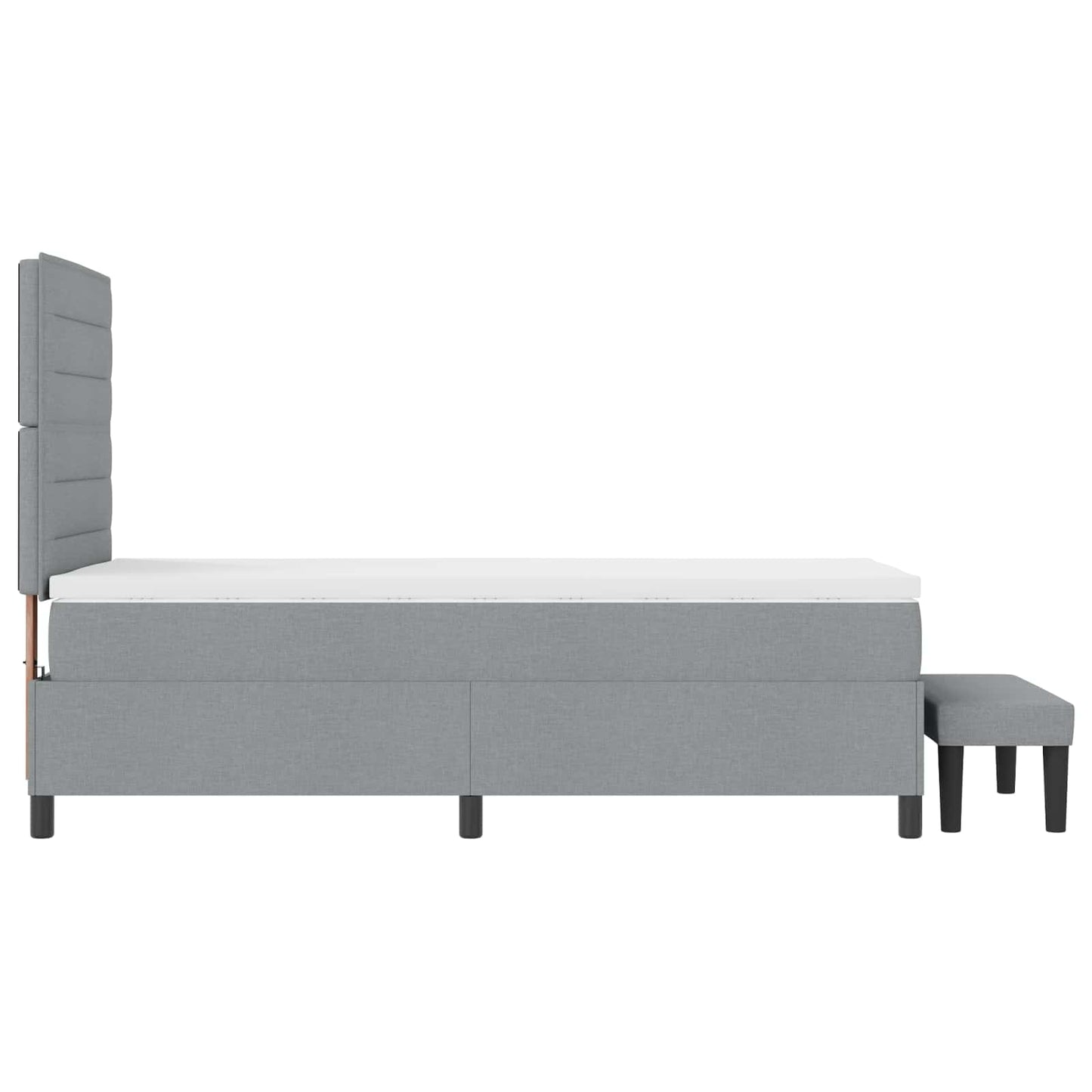 Boxspringbett mit Matratze Hellgrau 90 x 190 cm Stoff