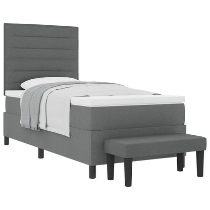 Boxspringbett mit Matratze Dunkelgrau 90 x 190 cm Stoff