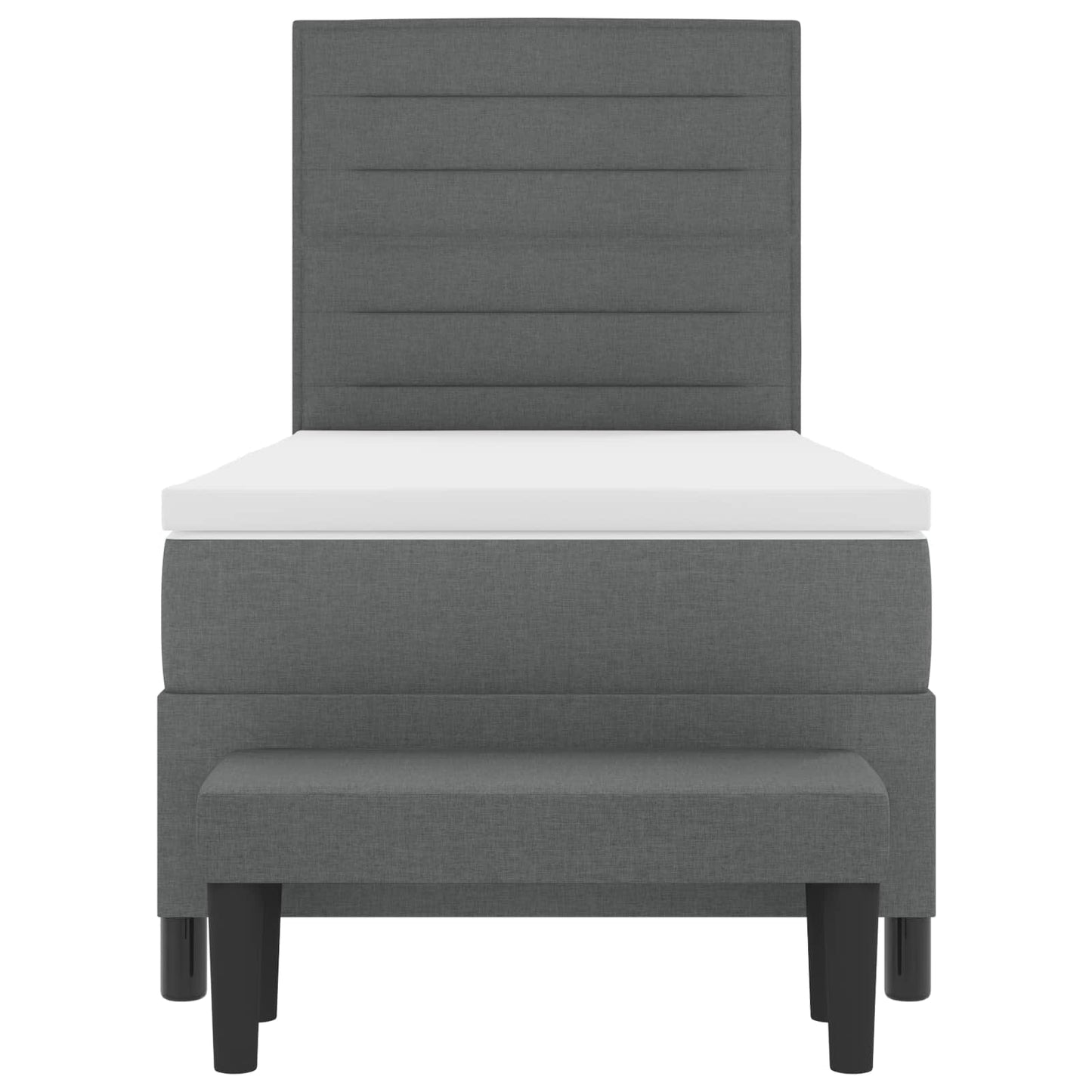 Boxspringbett mit Matratze Dunkelgrau 90 x 190 cm Stoff